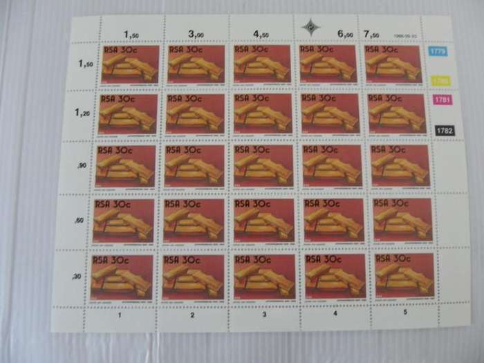 RSA 4.18 (1986) - The Golden City 30c Mint in Full Sheet