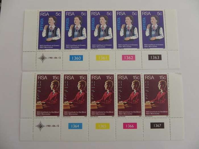 RSA 3.30 (1981) - Centenary of Institute for Death and Blind Mint Control Block Set