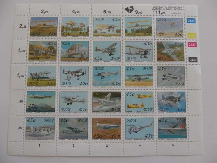 RSA 5.23 (1993) - Aviation in SA Full Sheet in Mint