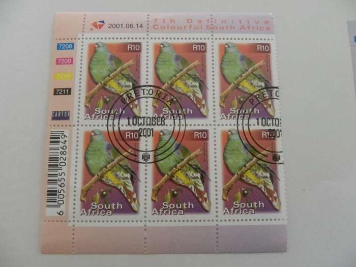 RSA 7th Definitive Series (2000) - Colourful SA R10.00 CTO Cancelled Control Block