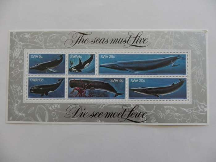 SWA S03 (1980) - Whales Mint Miniature Sheet