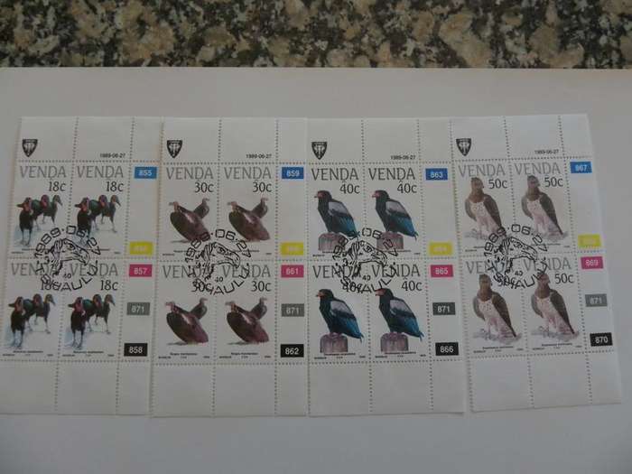 Venda 2.15 (1989) - Endangered Birds CTO Cancelled Control Block Set