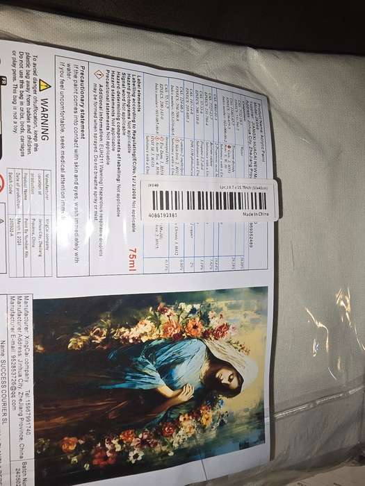 Paint By Numbers - Canvas, Paint - Mother Mary surrounded by Flowers
