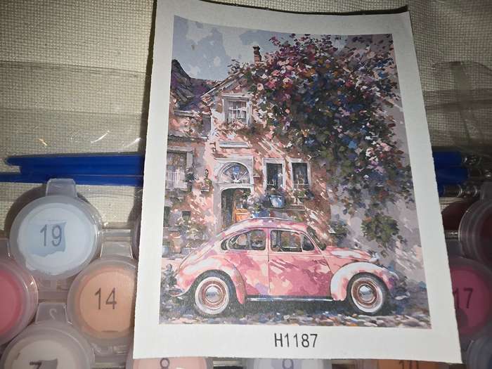 Paint By Numbers - Canvas, Paint - VW Beetle Scene