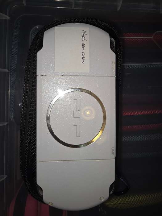 Sony PSP 3000 console- in white - needs new screen and battery