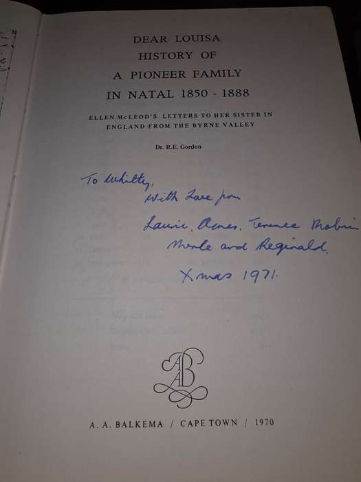 Dear Louisa - History of a Pioneer Family in Natal 1850-1888