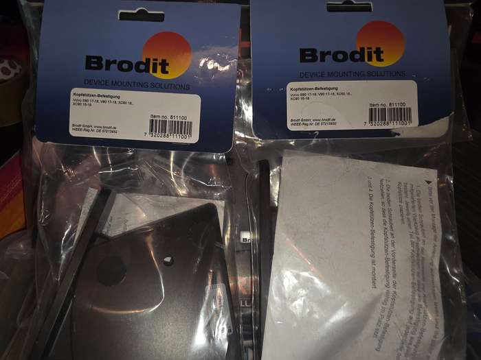 Brodit - 2 Sets of Premium Headrest and 10" Tablet Holders for Volvo XC90, S90