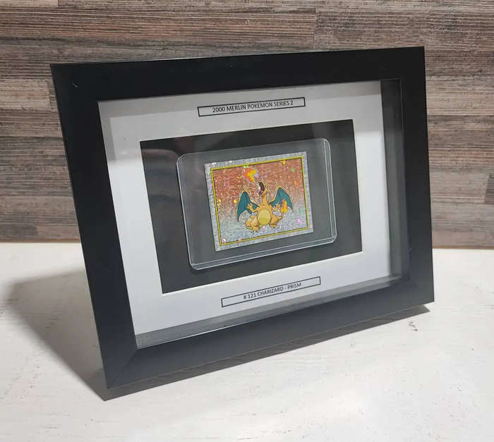 Framed 2000 Topps Pokémon Prism Charizard Sticker