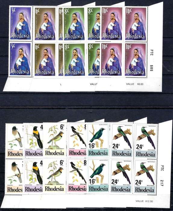 RHODESIA - MIN SHEETS & CONTROLS - 1972 & 1977 - UNM - SACC 236d-238d, 300-305, 312-315 - VIEW BELOW