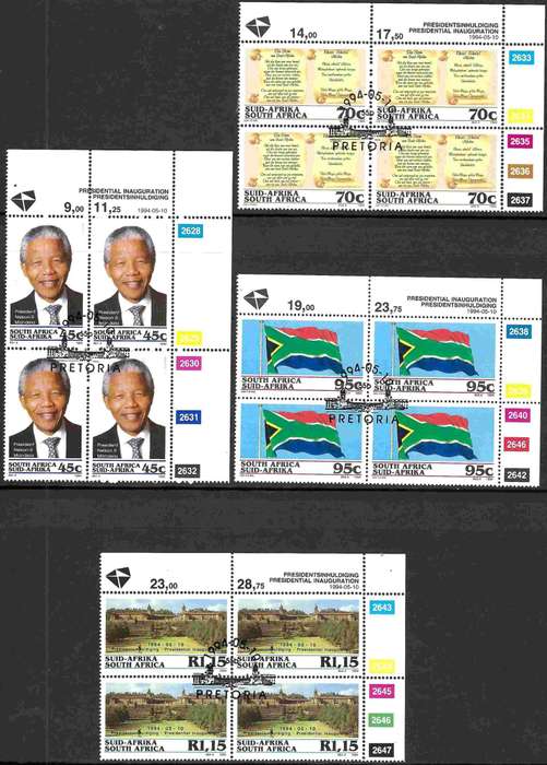 RSA - MANDELA INAUGURATION - MINT/USED CONTROLS PLUS A MINT SET - CV  R 700.00