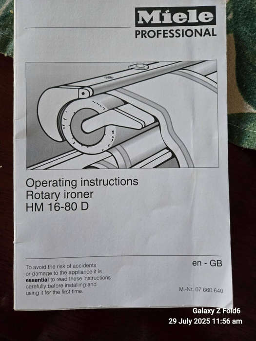 Miele laundry press roller