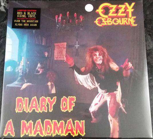OZZY OSBOURNE Diary Of A Madman RED & BLACK Swirl LP VINYL Record