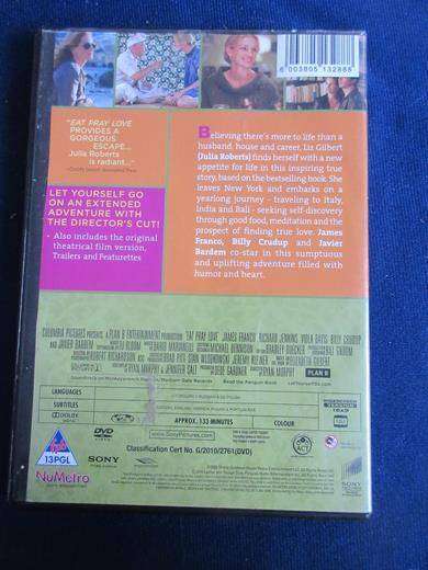 EAT PRAY LOVE DVD Julia Roberts [BBOX 8] Region 2
