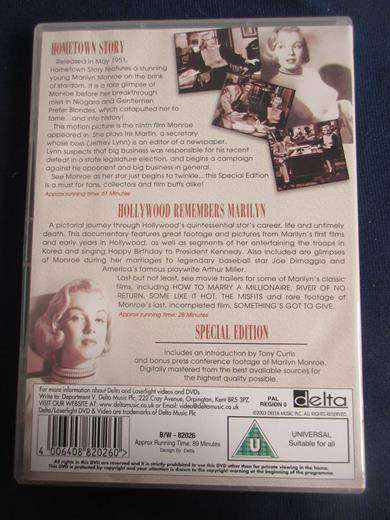 MARILYN MONROE  Home Town Country / Hollywood Remembers Marilyn [BBOX 8] Region 2