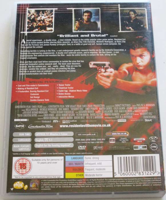 RESIDENT EVIL Milla Jovovich DVD [BBOX 7]