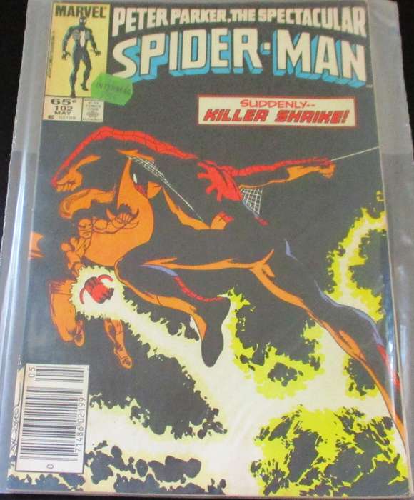 MARVEL PETER PARKER THE SPECTACULAR SPIDER-MAN Suddenly KILLER SHRIKE #102 May 1985 [Box 2]