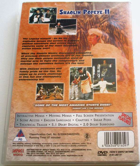 SHAOLIN POPEYE II Michelle Yeoh DVD [BBOX 10]