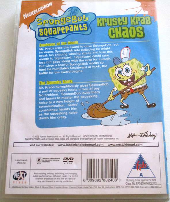 SPONGEBOB SQUAREPANTS Krusty Krab Chaos DVD [BBOX 11]