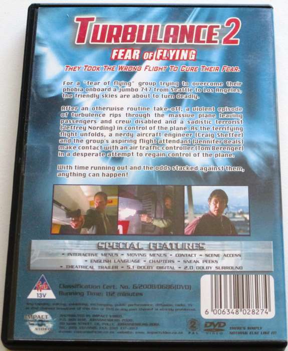 TURBULANCE 2 Fear of Flying Tom Berenger DVD [BBOX 15]