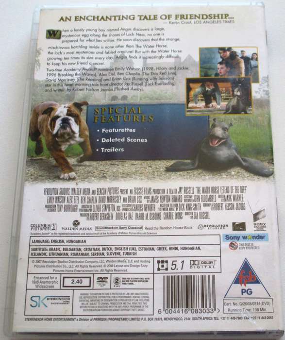 THE WATER HORSE Legend of the Deep DVD [BBOX 14]