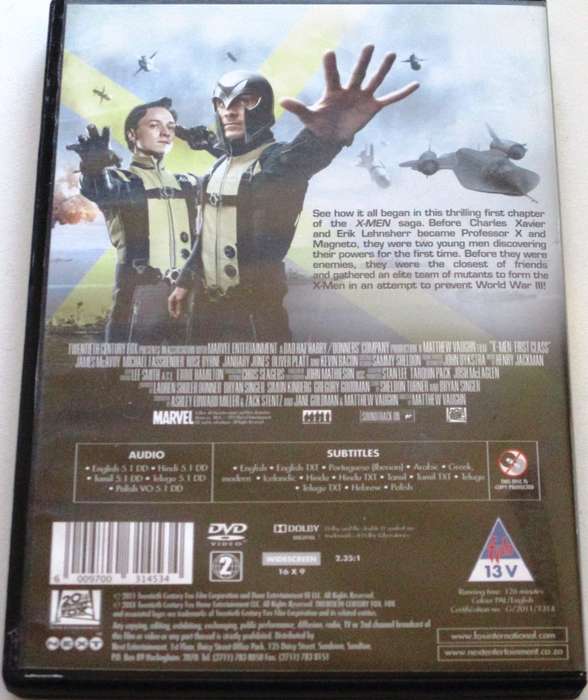 X-MEN First Class DVD [BBOX 14]