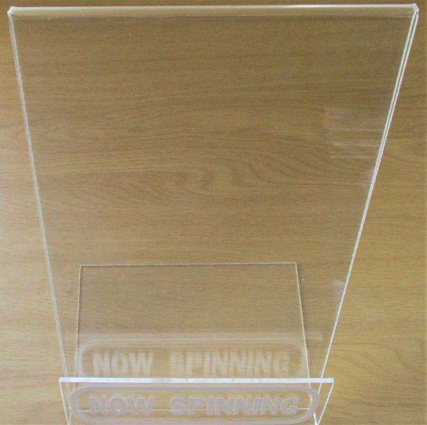 NOW SPINNING PERSPEX RECORD STAND [For Vinyl and CDs / DVDs]