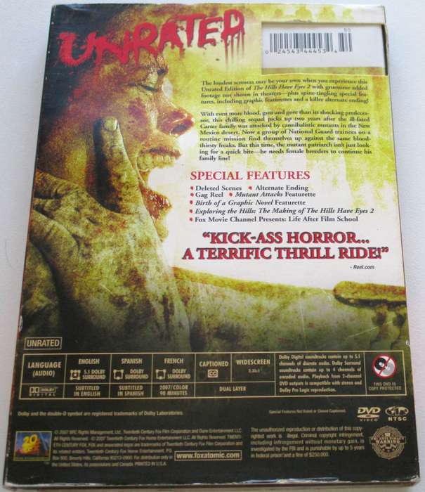 THE HILLS HAVE EYES 2 UNRATED DVD [BBOX 5]