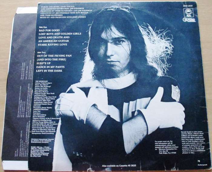 JIM STEINMAN Bad for Good LP Vinyl Record