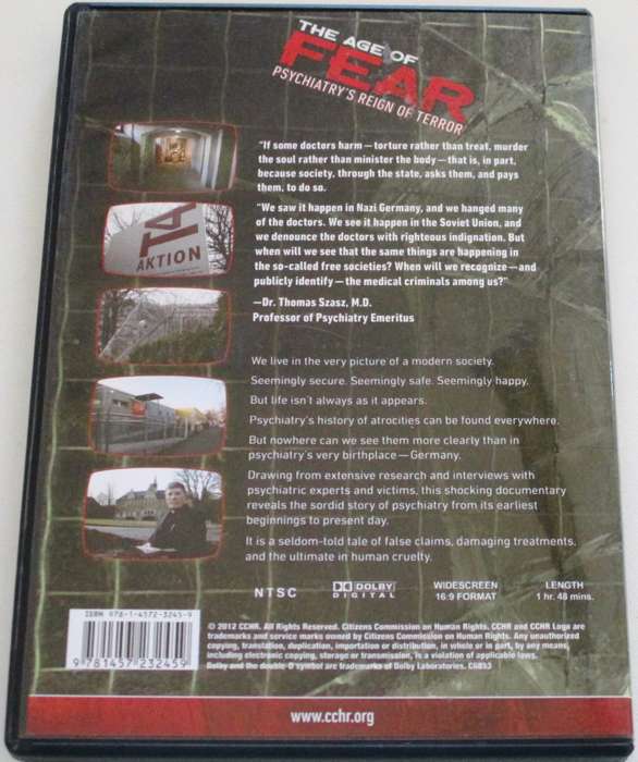 THE AGE OF FEAR Psychiatry's Reign of Terror An Inside View DVD [BBOX 8] Region 1