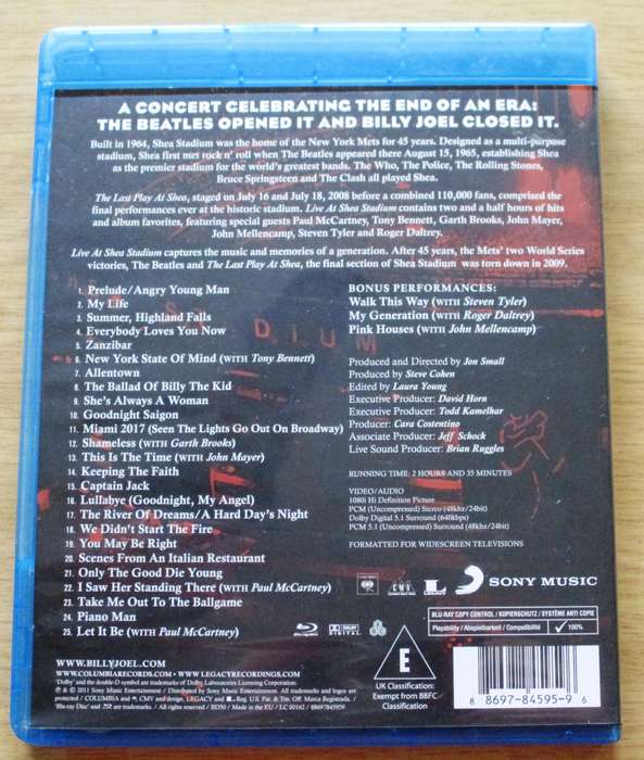 BILLY JOEL Live at Shea Stadium The Concert BLU RAY