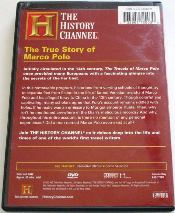 History Channel THE TRUE STORY OF MARCO POLO DVD  [BBOX 2]