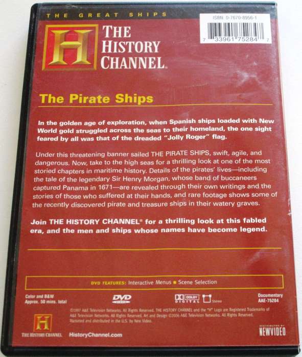 History Channel THE PIRATE SHIPS DVD  [BBOX 2]