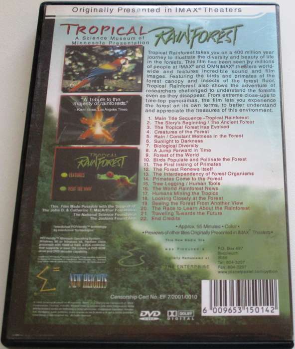 TROPICAL RAINFOREST DVD  [BBOX 2]