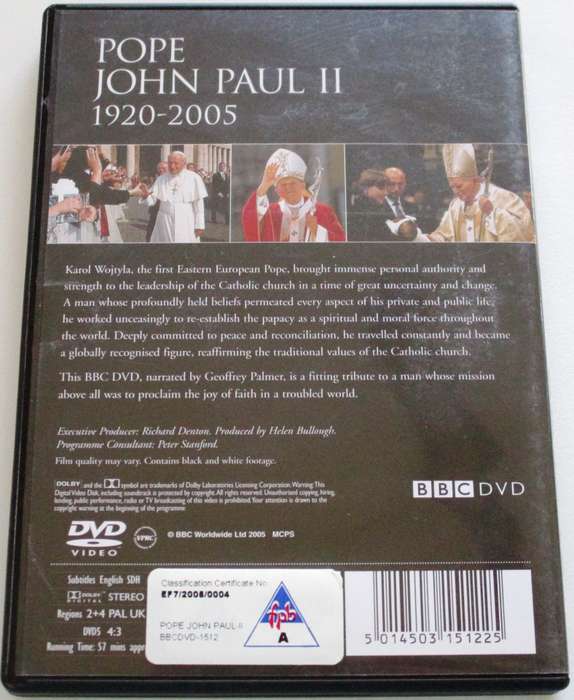 POPE JOHN PAUL II 1920-2005 DVD [BOX SET SHELF]