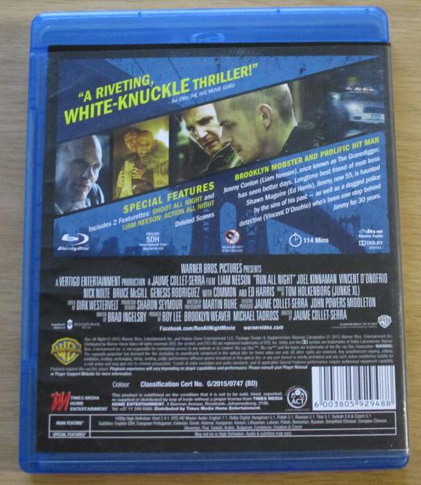RUN ALL NIGHT Liam Neeson BLU RAY [BLU RAY SHELF]