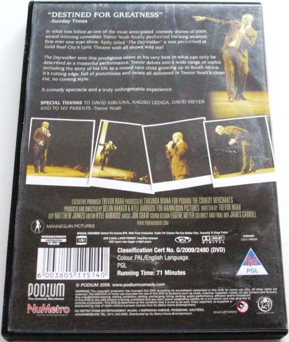 TREVOR NOAH The Daywalker DVD [SA SHELF]