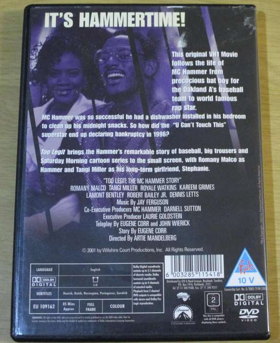 TOO LEGIT The MC HAMMER STORY [BBOX 1] Region 2