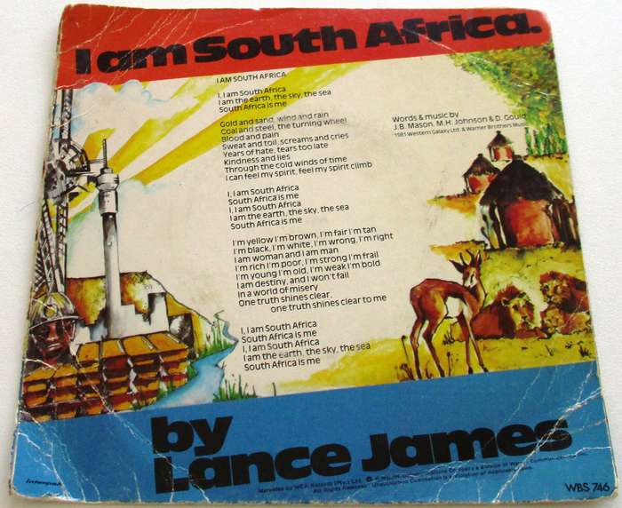 LANCE JAMES I am South Africa 7` Single VINYL Record