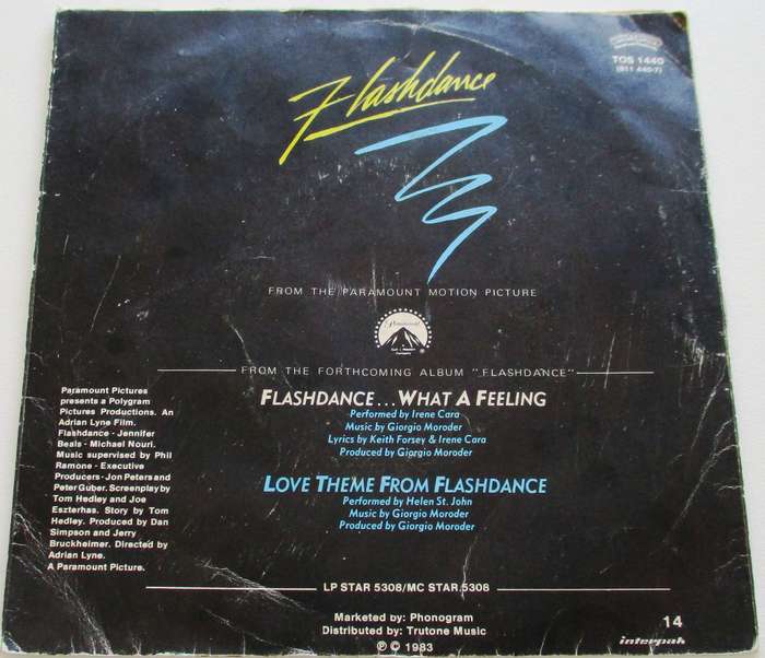 IRENE CARA Flashdance What A Feeling  7` Single VINYL Record