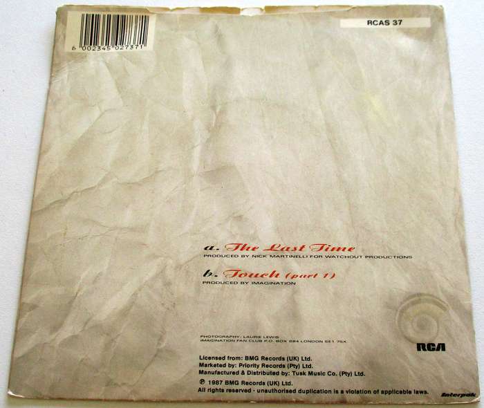 IMAGINATION The Last Time 7` Single VINYL Record