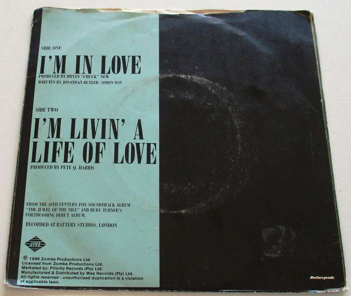 RUBY TURNER I'm in love 7` Single VINYL Record