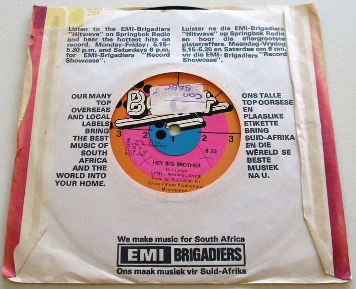 LITTLE RONNIE JOYCE  Hey Big Brother  7" Single Vinyl record