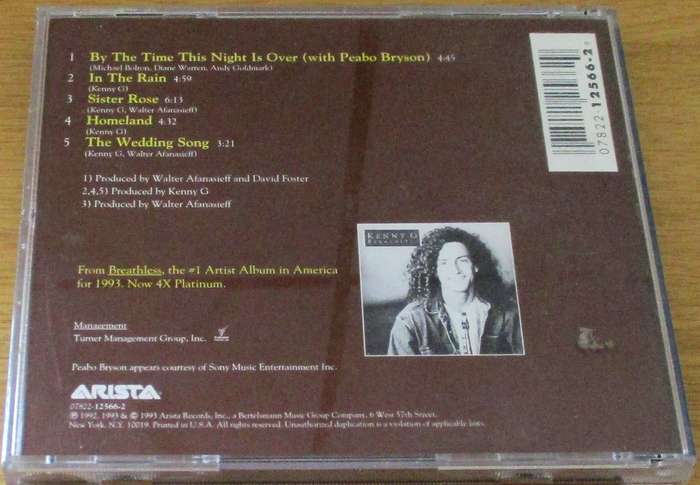 KENNY G with Peabo Bryson By The Time This Night is Over CD Single [CD Singles Box]