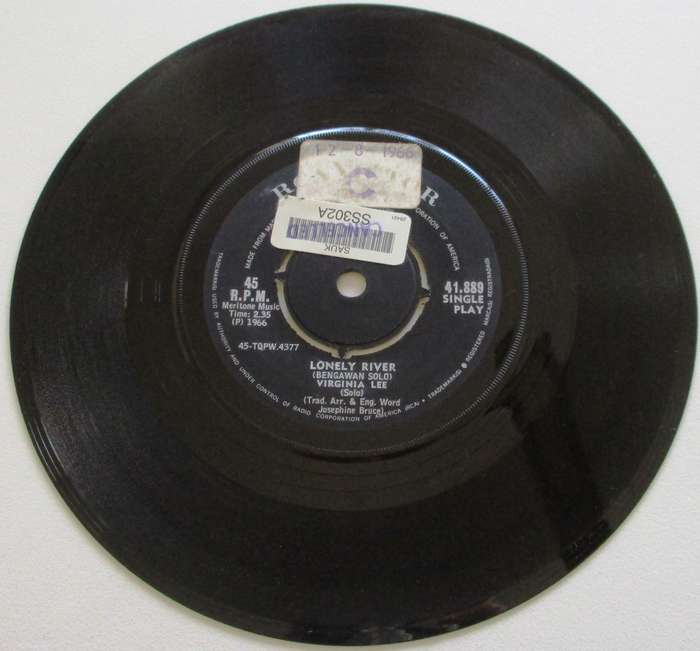 VIRGINIA LEE No Regrets / Lonely River  7" Single Vinyl record