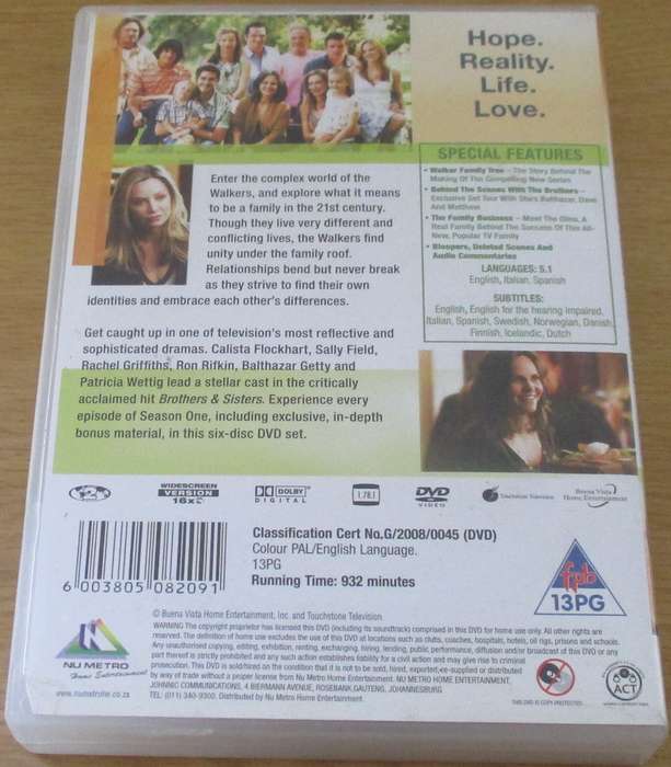BROTHERS AND SISTERS The Complete First Season 6xDVD BOX SET [BBox 4]