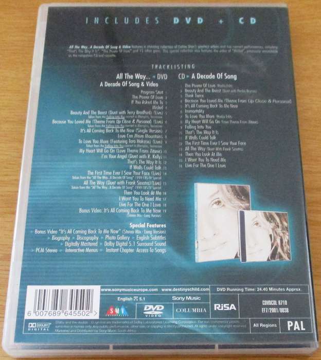 CELINE DION All the Way A Decade of Song & Video CD+DVD