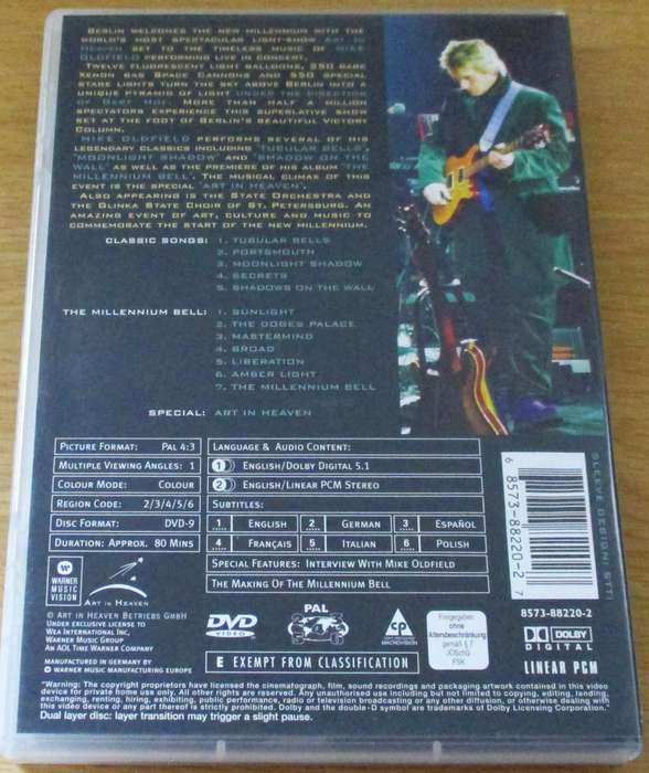 MIKE OLDFIELD The Millennium Bell live in Berlin  DVD