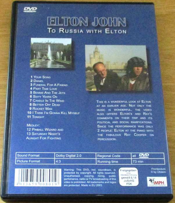 ELTON JOHN To Russia with Elton Live in Concert 1979 DVD