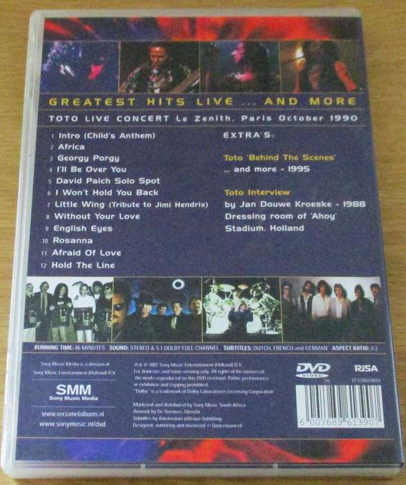 TOTO Greatest Hits Live and More DVD *CLEARANCE*