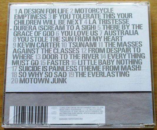 MANIC STREET PREACHERS The Greatest Hits CD [Gx34]